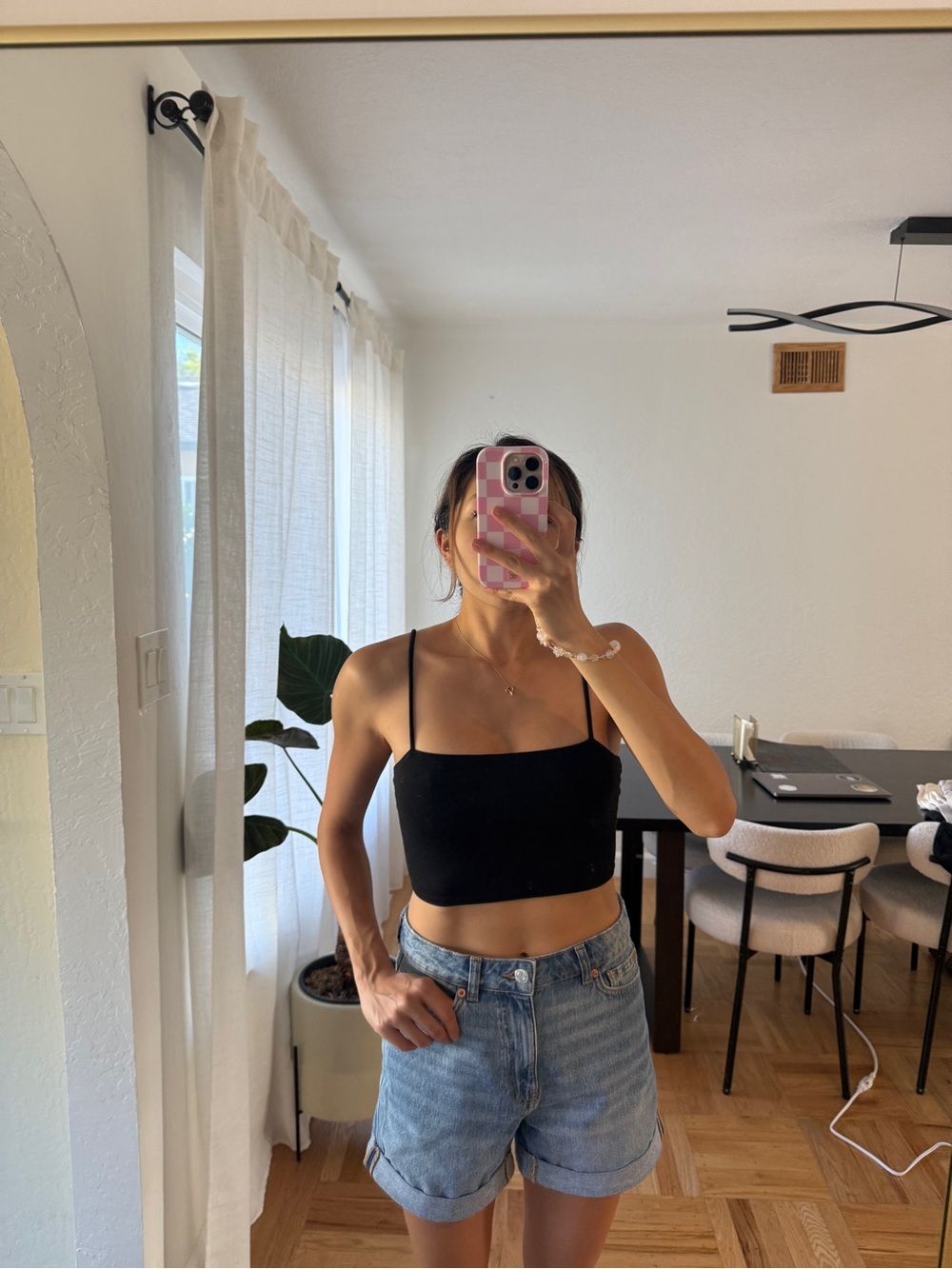 Showpo Black Slim-Strap Square Neck Camisole Top